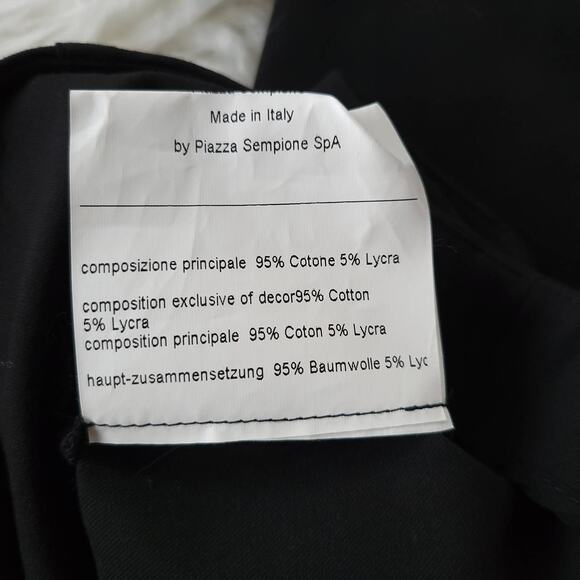 Piazza Sempione Black Straight Leg Dress Pants High Rise Italy 48 - Picture 11 of 11
